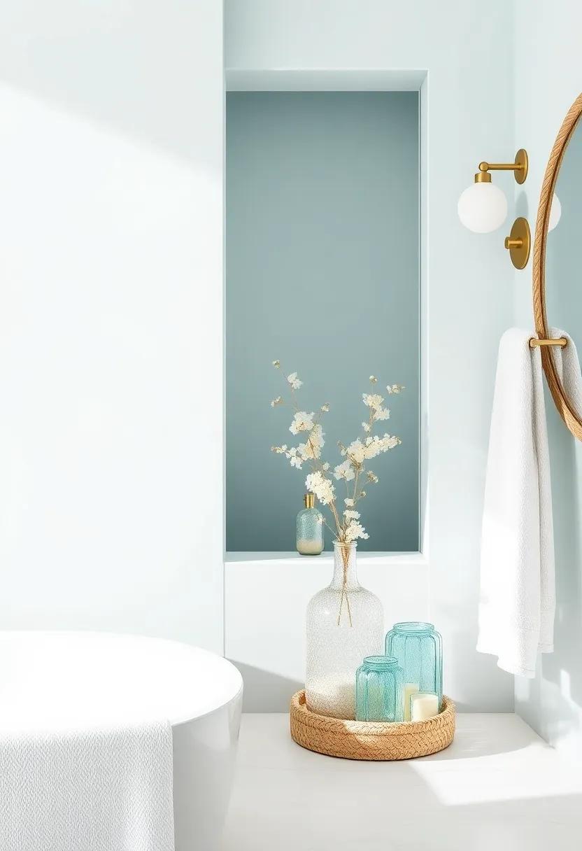 Beachy Glamour: ‌Add a touch of glam⁤ with ocean-toned glass vases or decorative accents that​ catch the light like the sea