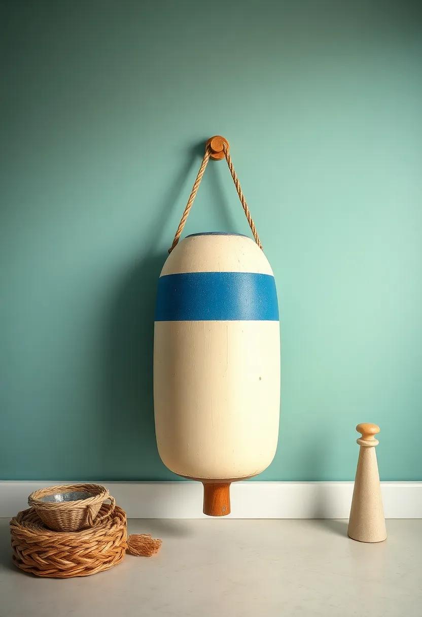 Vintage Bouy: Use a vintage fishing buoy as ‍a quirky accent ⁢piece, or‌ as‌ a doorstop to add ⁤a rustic nautical touch