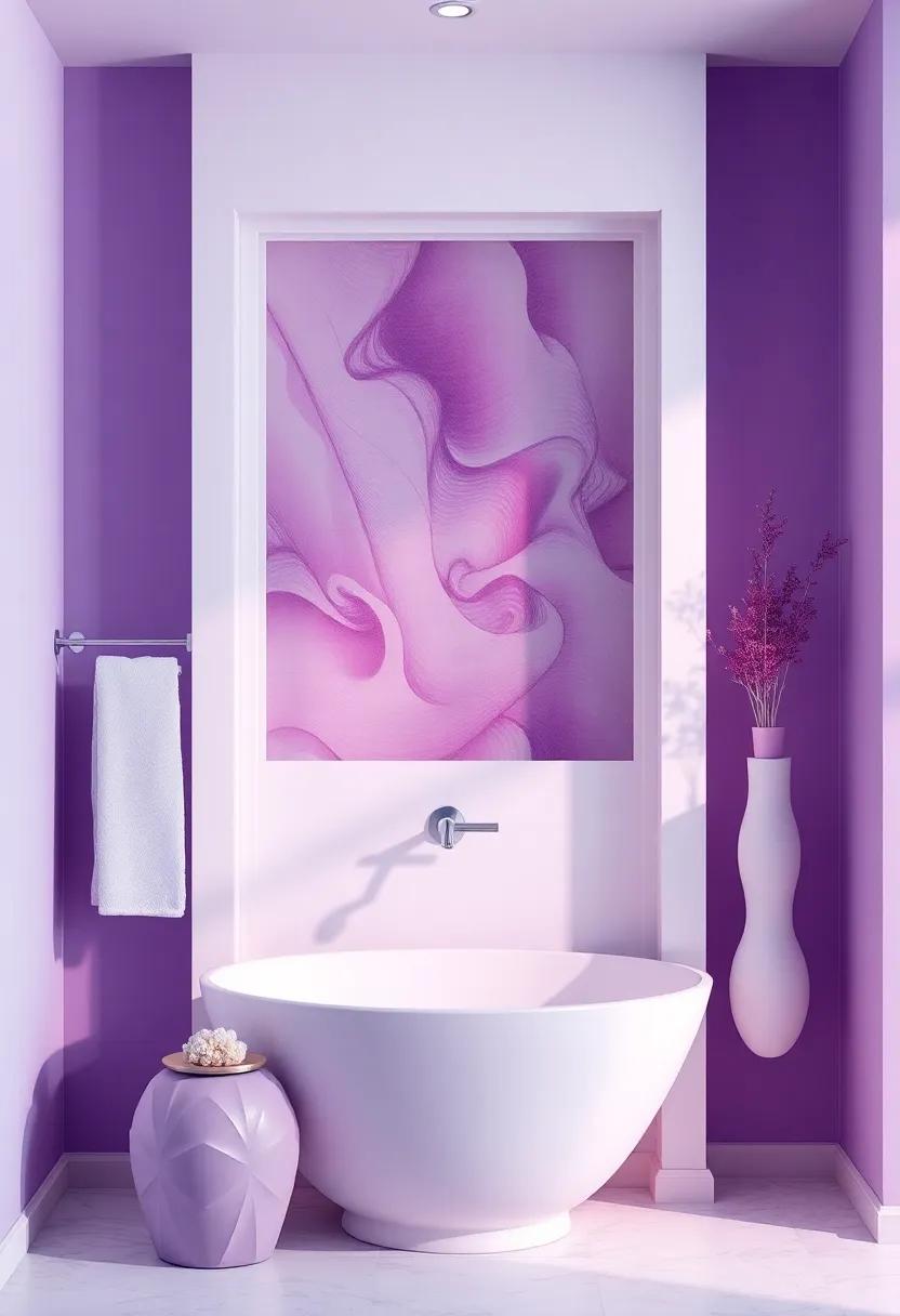 Artistic Touches: Framing ‍Your Bathroom with Purple-Themed Artwork