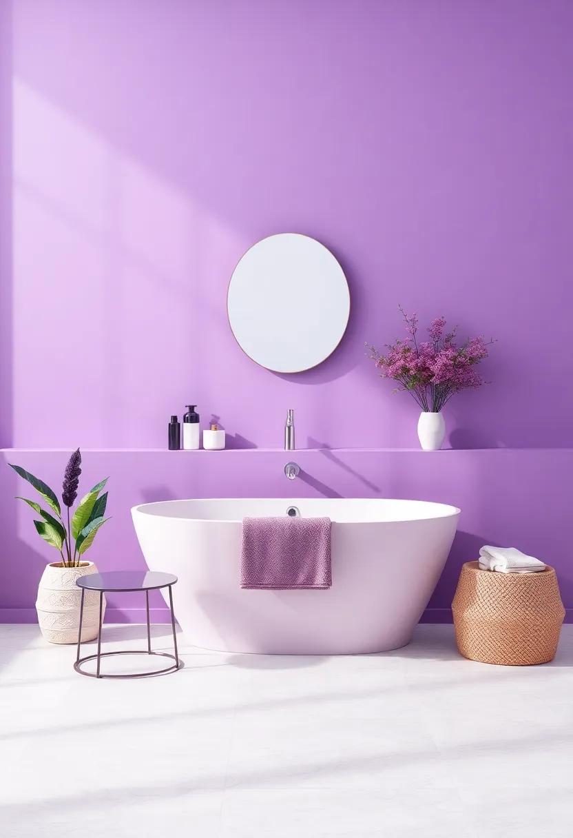Combining Purple with ⁢Complementary Colors for a⁣ Balanced ‍Bathroom Aesthetic