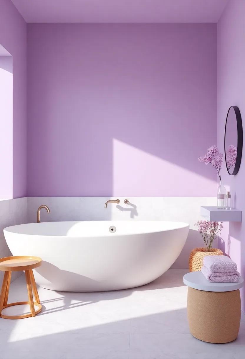 creating a Serene ⁢Atmosphere with Soft Lilac Shades in Your Bathroom Oasis