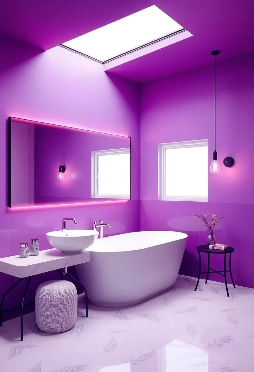 Elegant Lighting ⁣Choices: ⁢Amplifying Purple Decor with Atmospheric Glow