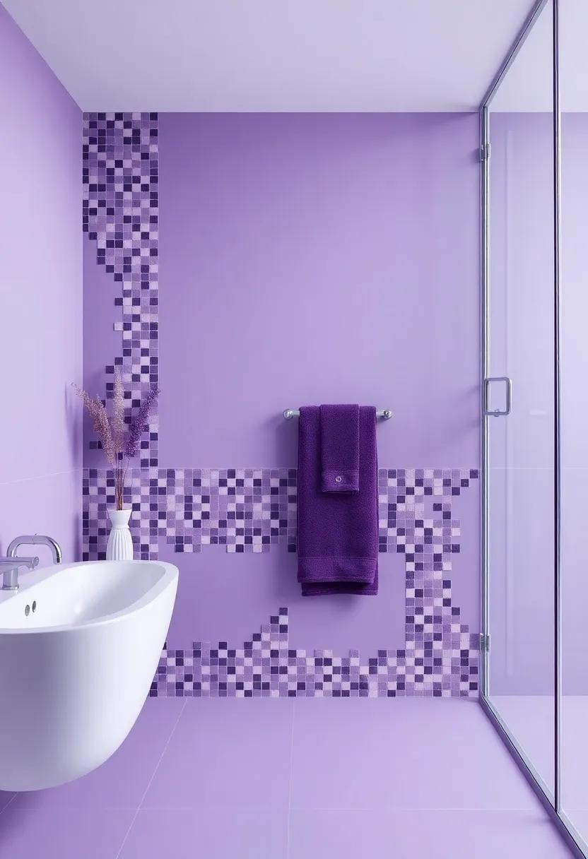 Elevating Elegance: Purple Towels ‍and Mosaics ‌That Capture Attention