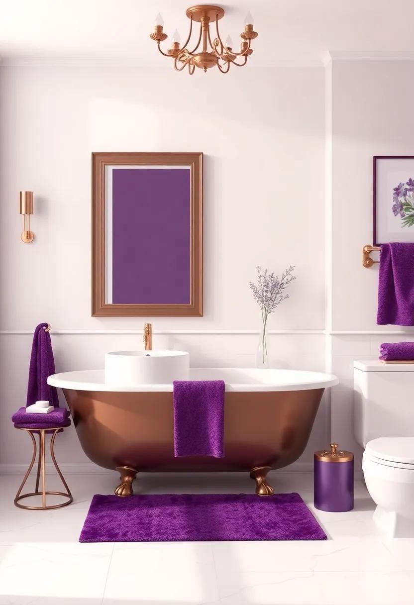 Embrace‍ the Royal Touch:⁤ Regal Purple ⁣elements to enhance Bathroom Style