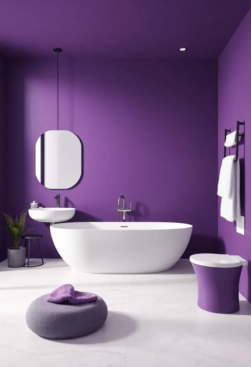Exploring the Allure of Deep ⁤Purple⁤ Accents in⁤ Modern Bathroom⁤ Designs