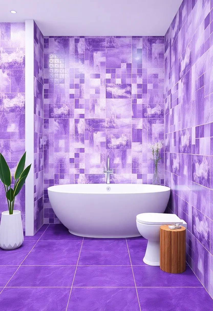 Incorporating Purple Tiles for a Luxurious Bathroom⁣ Flooring ​Experience