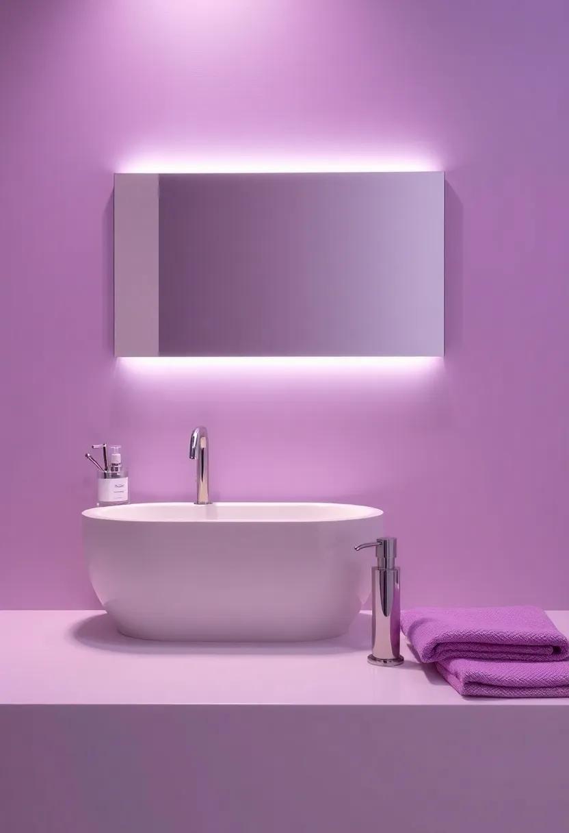 Sophisticated Fixtures: Elegant Faucets ​and ⁣Hardware with Purple Undertones