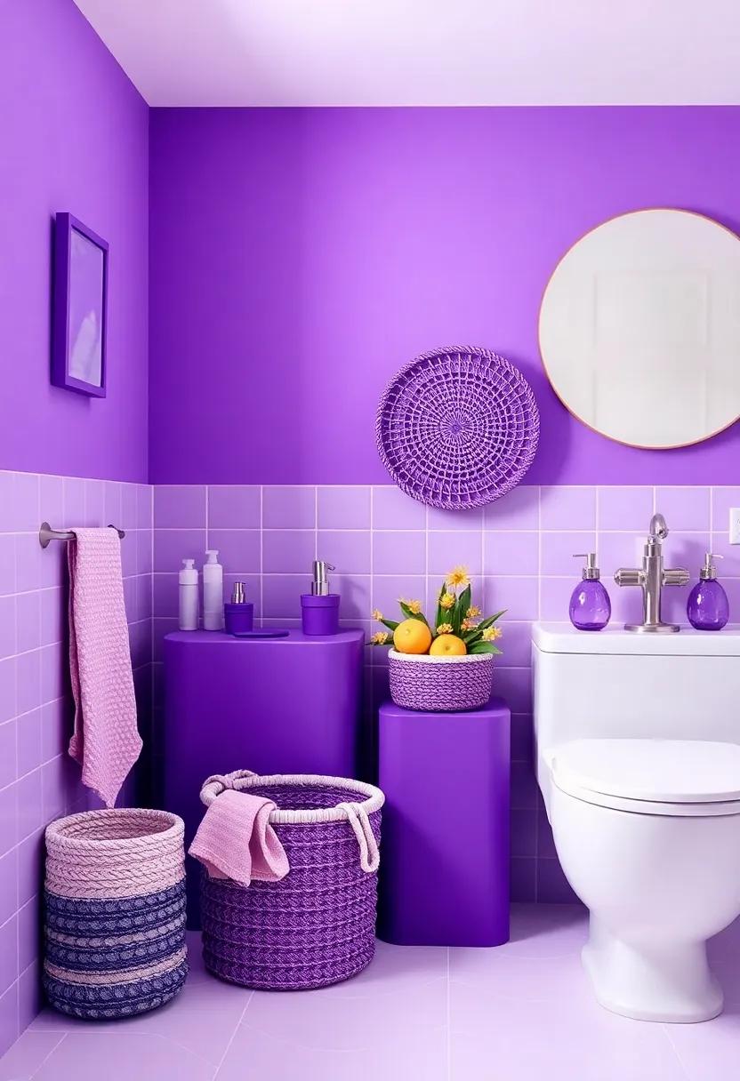 Stylish Storage Solutions: Utilizing Purple Containers and Baskets