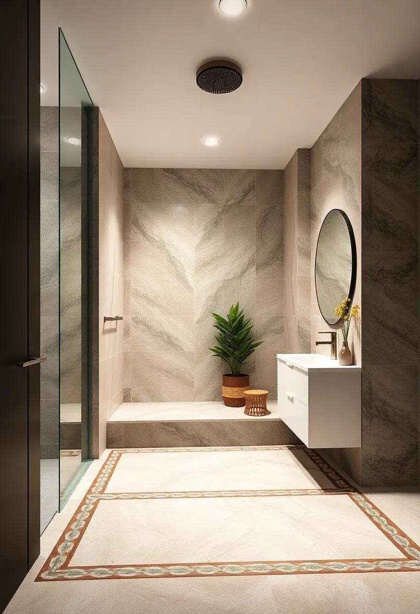 Artistic Borders: Frame your shower floor ⁣with a decorative ⁣border‌ of tiles ⁢that⁤ adds visual⁢ interest and ⁣defines ⁣the space beautifully
