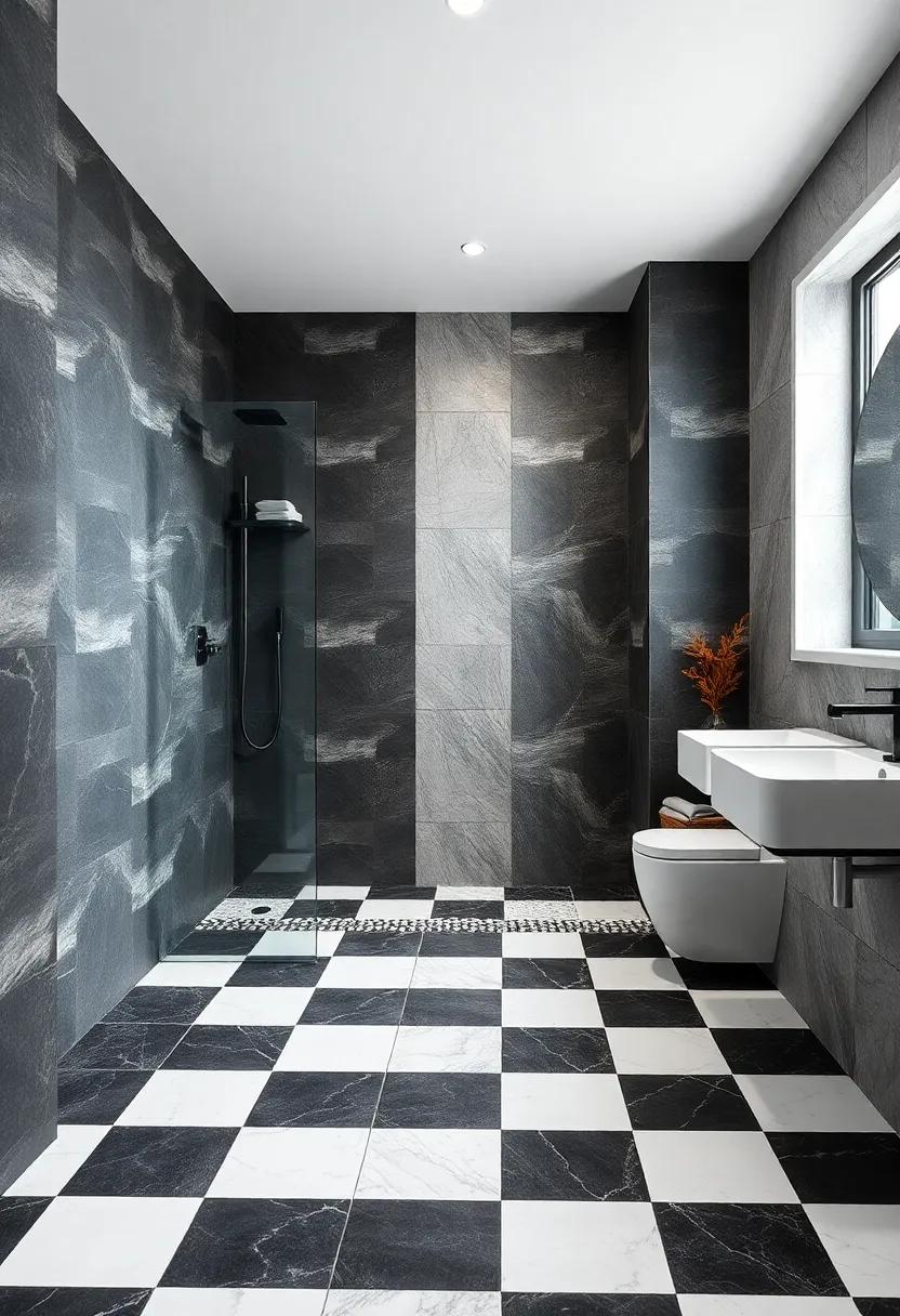 Black ⁤and‌ white Chic: Combine ​black and ⁤white⁢ tiles in‌ a checkerboard ⁣pattern for a ‍classic look that never⁣ goes ​out‌ of style