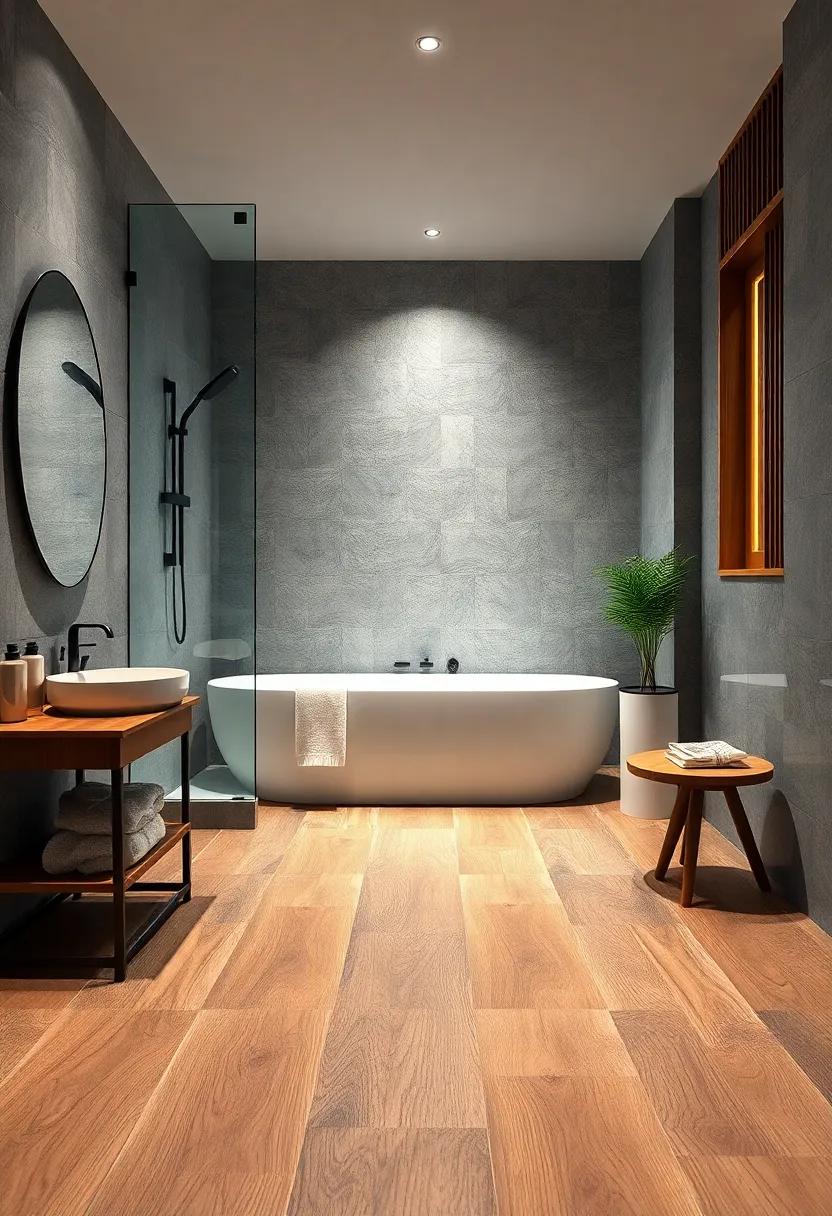Grouted ​Wood Planks: ⁢Use‍ faux​ wood tiles grouted for a rustic, warm feel that mimics​ natural‌ wood while being ⁣durable and waterproof