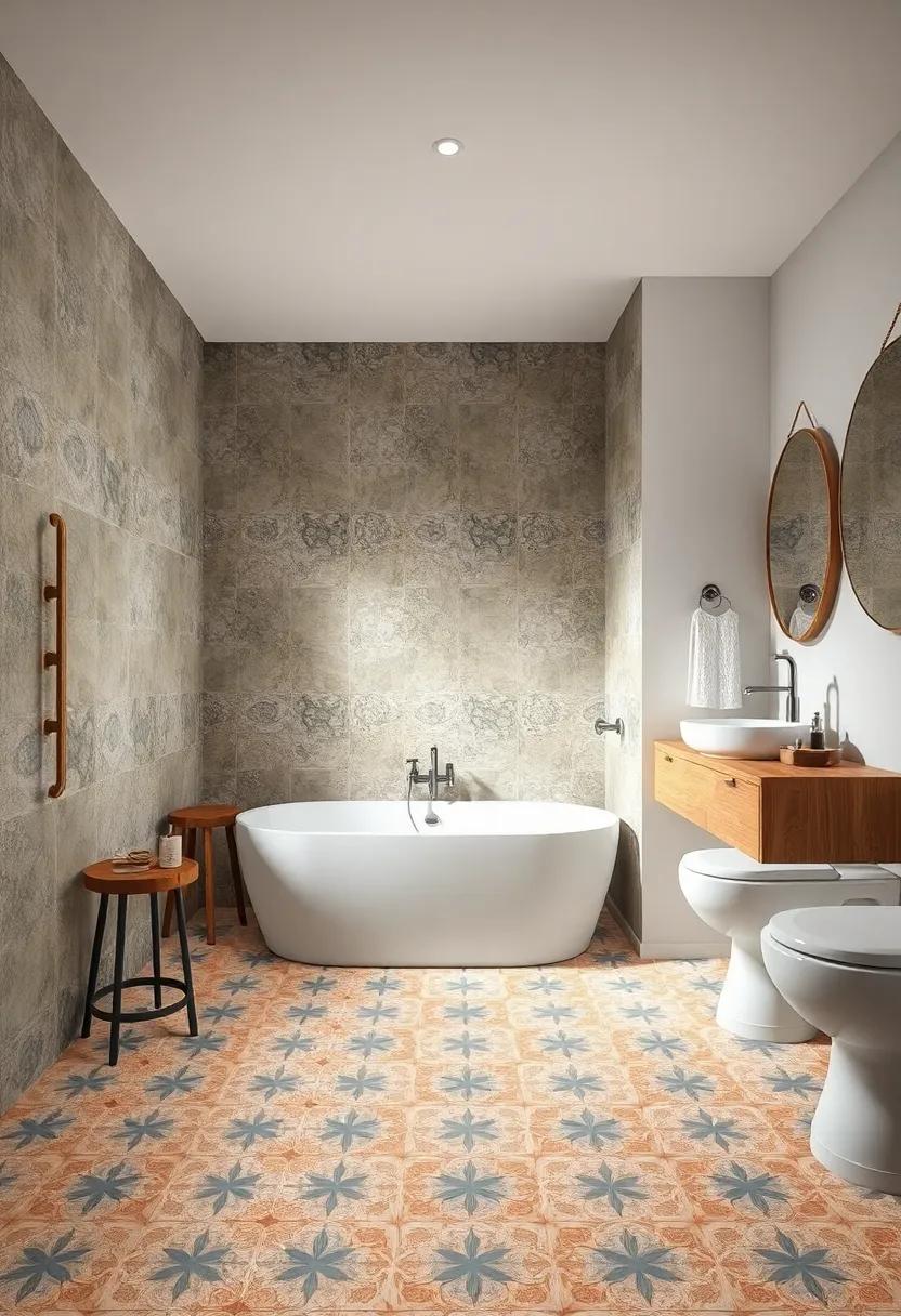 Vintage‌ Cement ‍Tiles: Add‍ character with patterned cement tiles reminiscent⁢ of old-world charm, ‍offering⁤ a unique​ and artistic ⁣flair