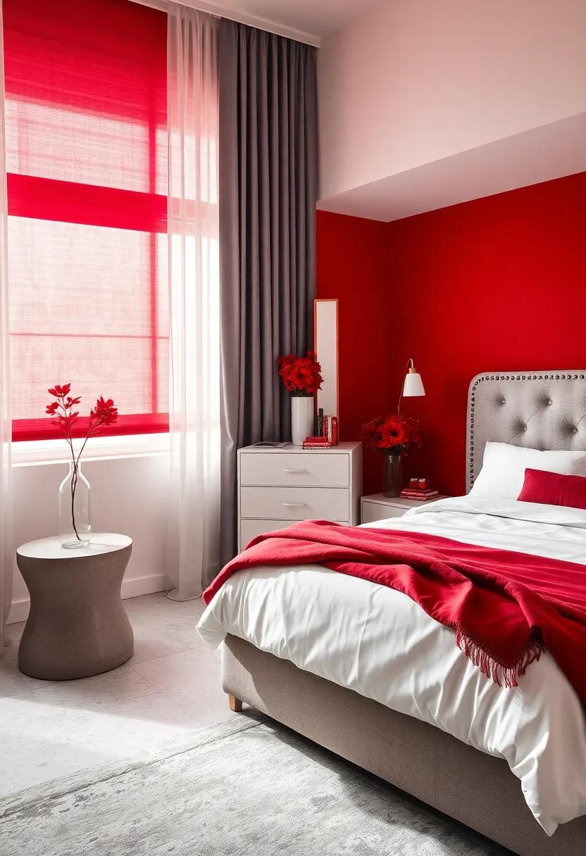 Artistic‍ Expression: ⁢Bold Reds with Silver to create a ‍Passionate ⁢Bedroom Style