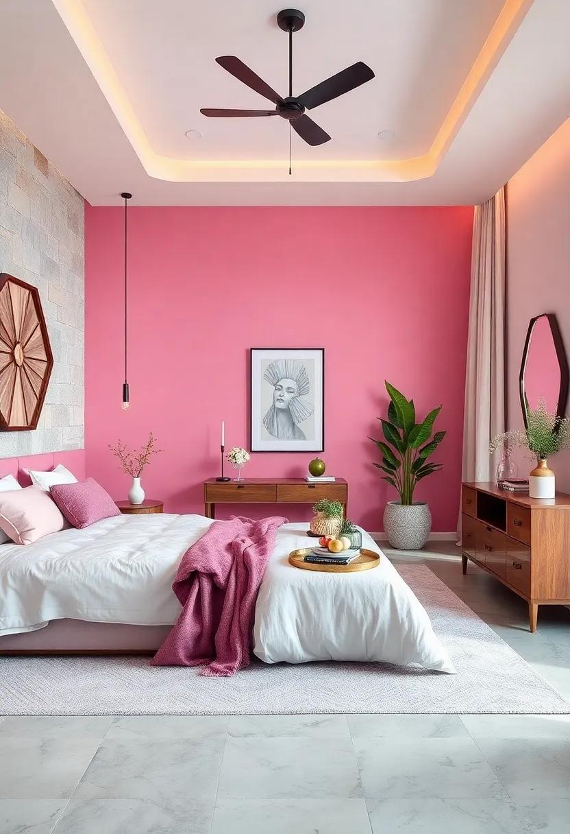 Berry Pink and Silver: Infuse your space with berry pink ⁢tones, ‌complemented‍ by glimmering‌ silver details for ⁢a fun yet ⁣elegant retreat