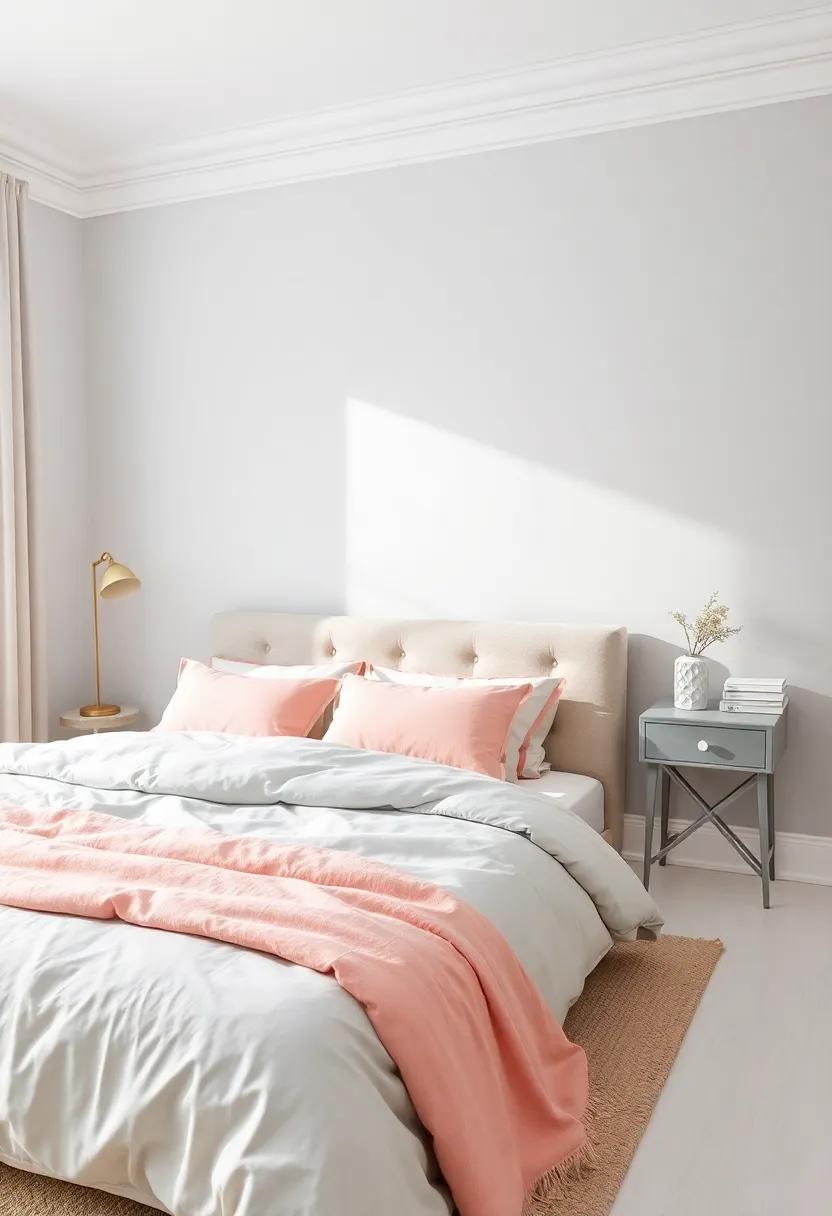 Bright and‌ Breezy:⁣ Light Gray‌ and ⁣Soft Pastels for a Refreshing Bedroom Style