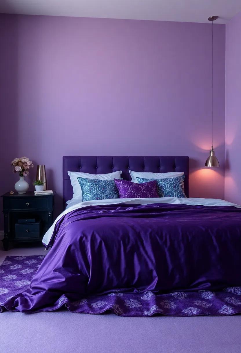 Glamorous Nights:⁢ Rich‌ Purple ⁣Shades Paired with shimmering Silver Elements