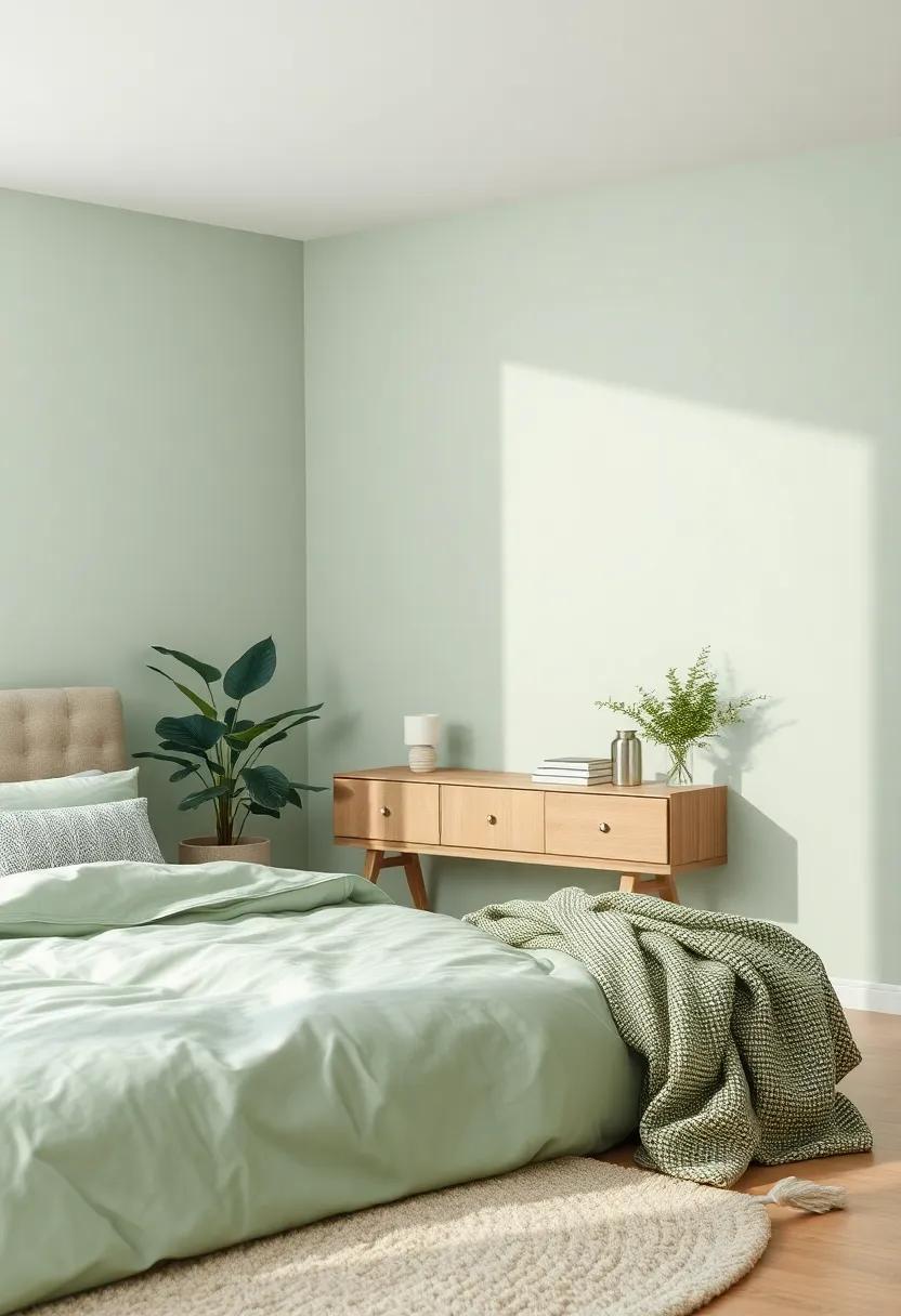 Natural Serenity: Earthy Greens‌ and Silver Accents‌ for a Calming Atmosphere