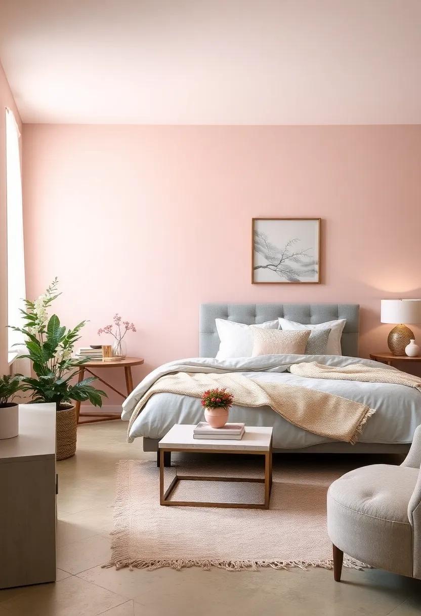Soft Blush and Silver: embrace a romantic vibe with delicate ⁤blush⁤ walls that complement silver accents, creating a serene ‌oasis
