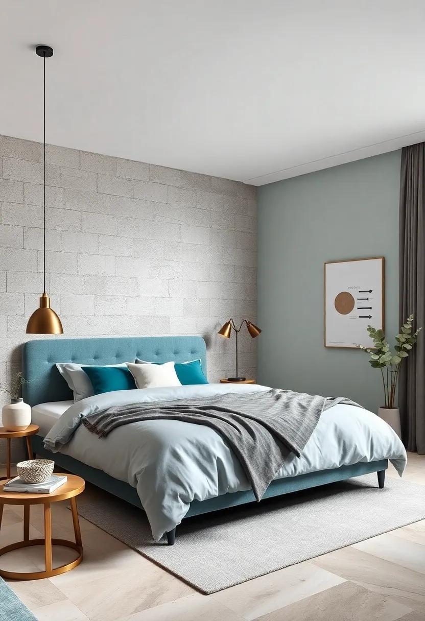 Teal and Silver: ‌Introduce a vibrant feel with teal shades, harmonizing beautifully with silver tones for a refreshing retreat