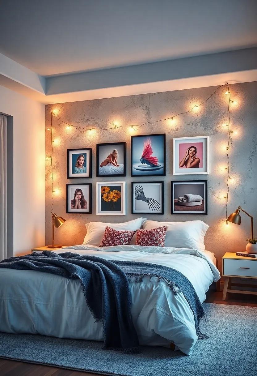 Build a⁣ gallery wall and let string lights highlight each picture, adding an ‍enchanting touch to⁤ your curated collection