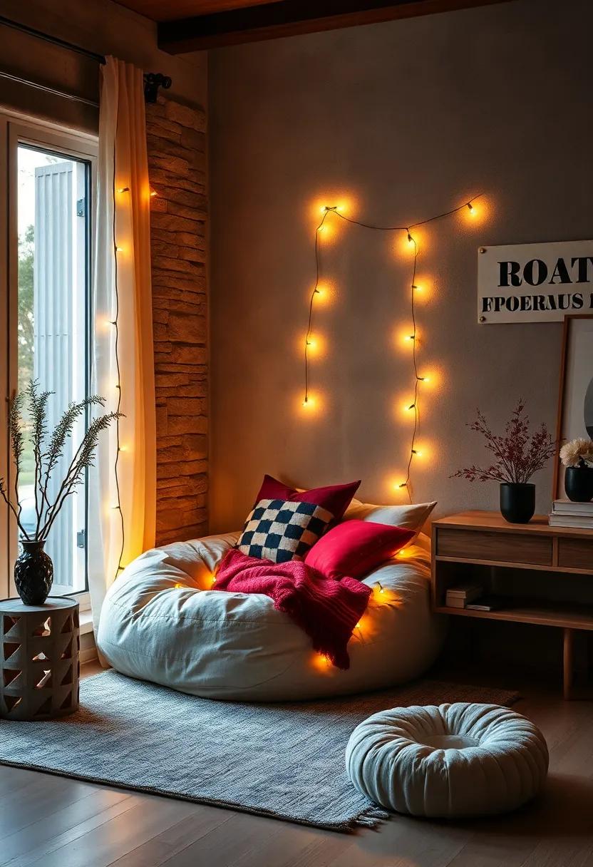 Create a cozy reading ⁤nook by placing string lights around an ⁤armchair or bean ‌bag,⁤ making it a magical retreat