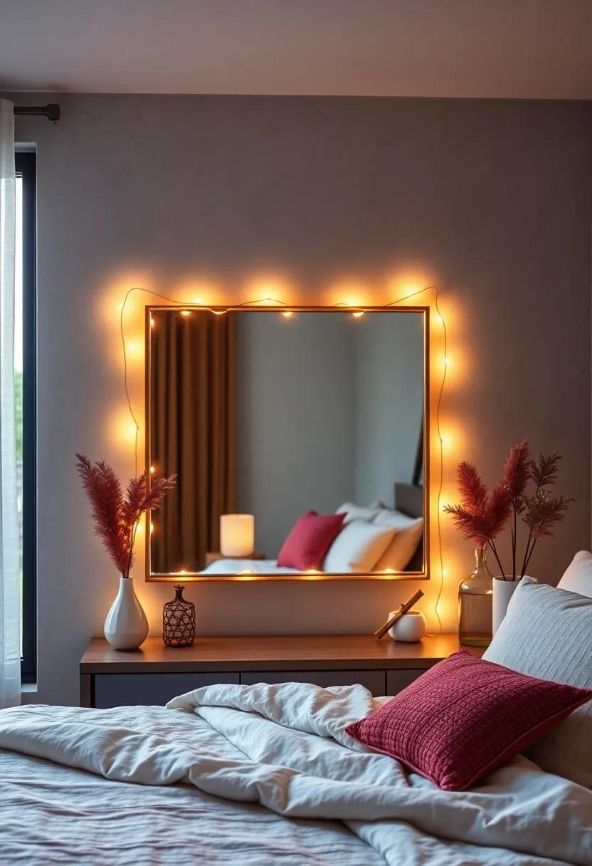 Use string ​lights to outline a mirror, adding an elegant touch that brightens your reflection⁤ and the ‍entire room