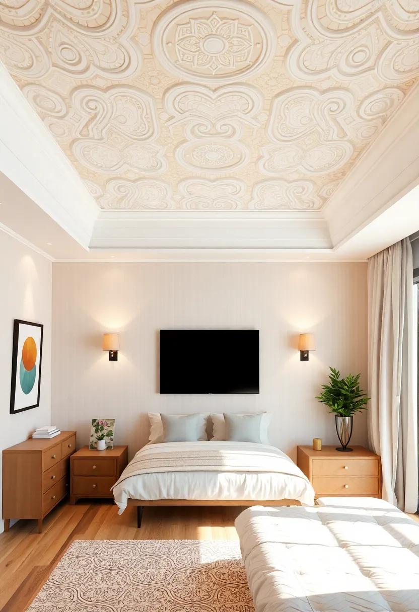Charming Ceiling Treatments: Elevating the Room's Style from Above