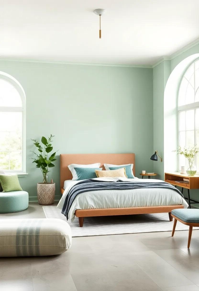 Pale Mint: Offering a hint of vibrancy without being overpowering,mint green‌ invites a refreshing and invigorating ambiance