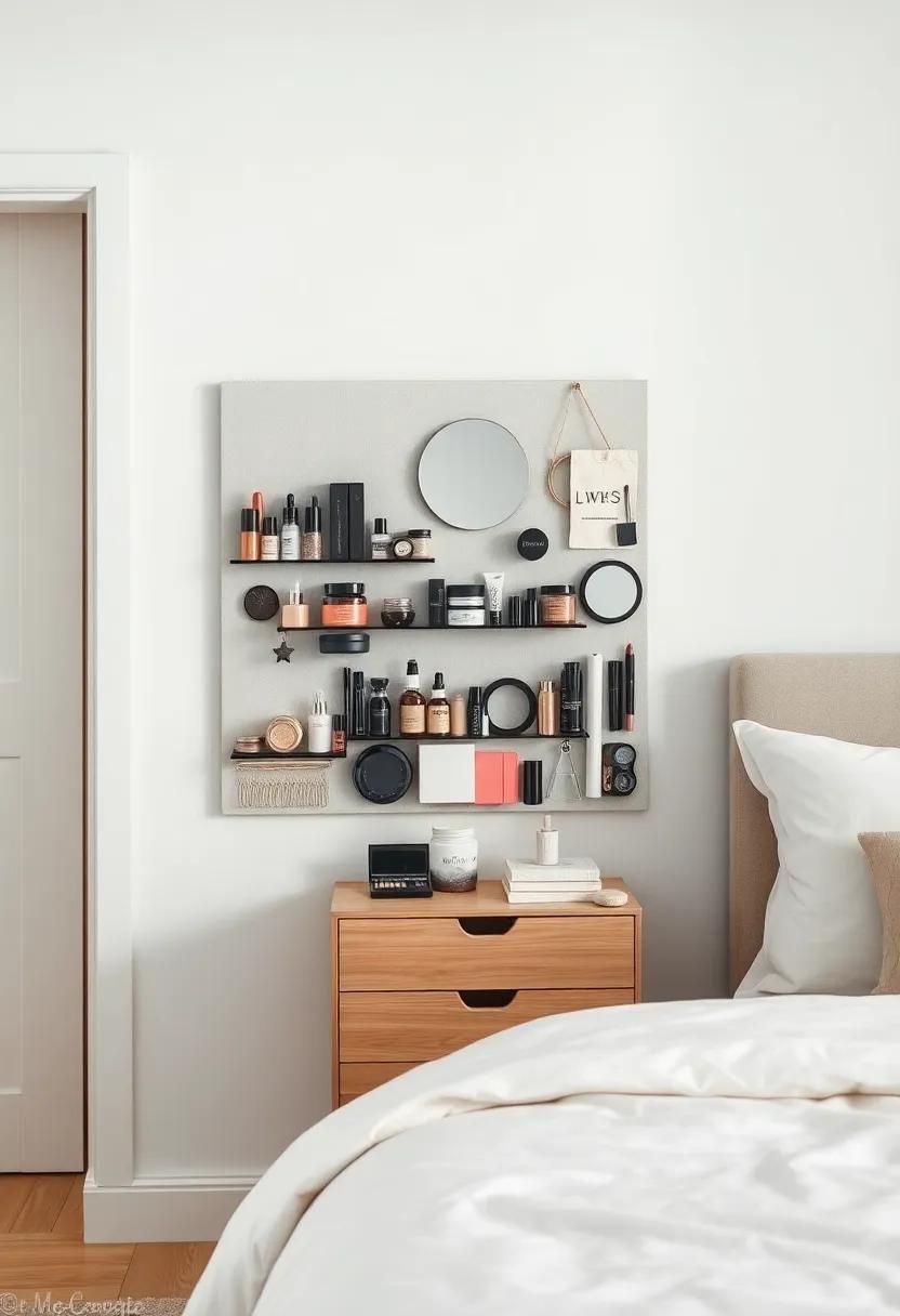 Magnetic Makeup Board: Transform any‍ wall⁢ into ⁤an artful ⁣display by using a magnetic board to hold your jars, compacts, and ‌tools.This not only​ saves space but also turns your makeup into a decorative‌ piece