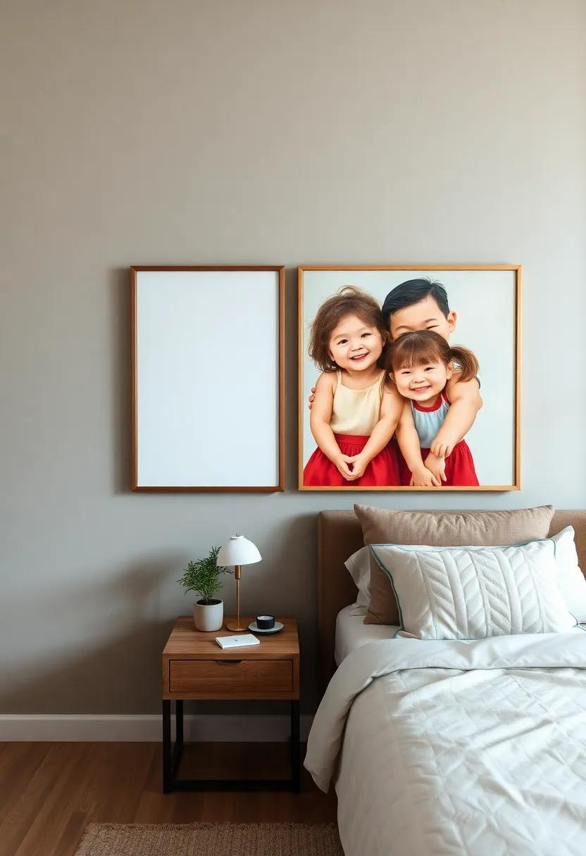 Custom‍ Family Portraits: Commission an artist or use ⁤a⁤ service to create ⁢a custom family⁣ portrait on⁣ canvas.‌ This‌ personal touch will bring warmth⁣ and sentimentality to ​your bedroom