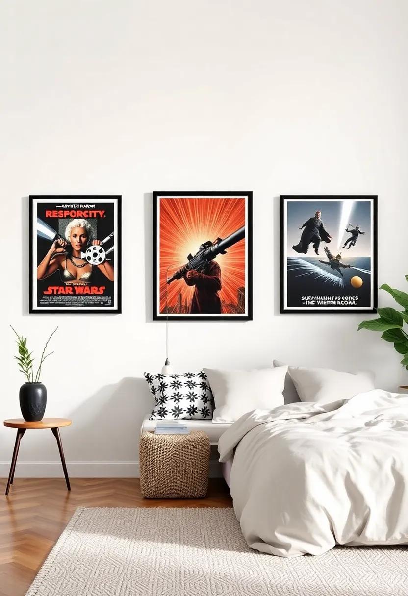 Retro movie ​Posters: Channel your​ love for cinema with ⁤framed vintage ⁣movie posters. This⁤ fun decor can turn⁢ your​ bedroom into a playful ⁣homage to your favorite films and pop culture