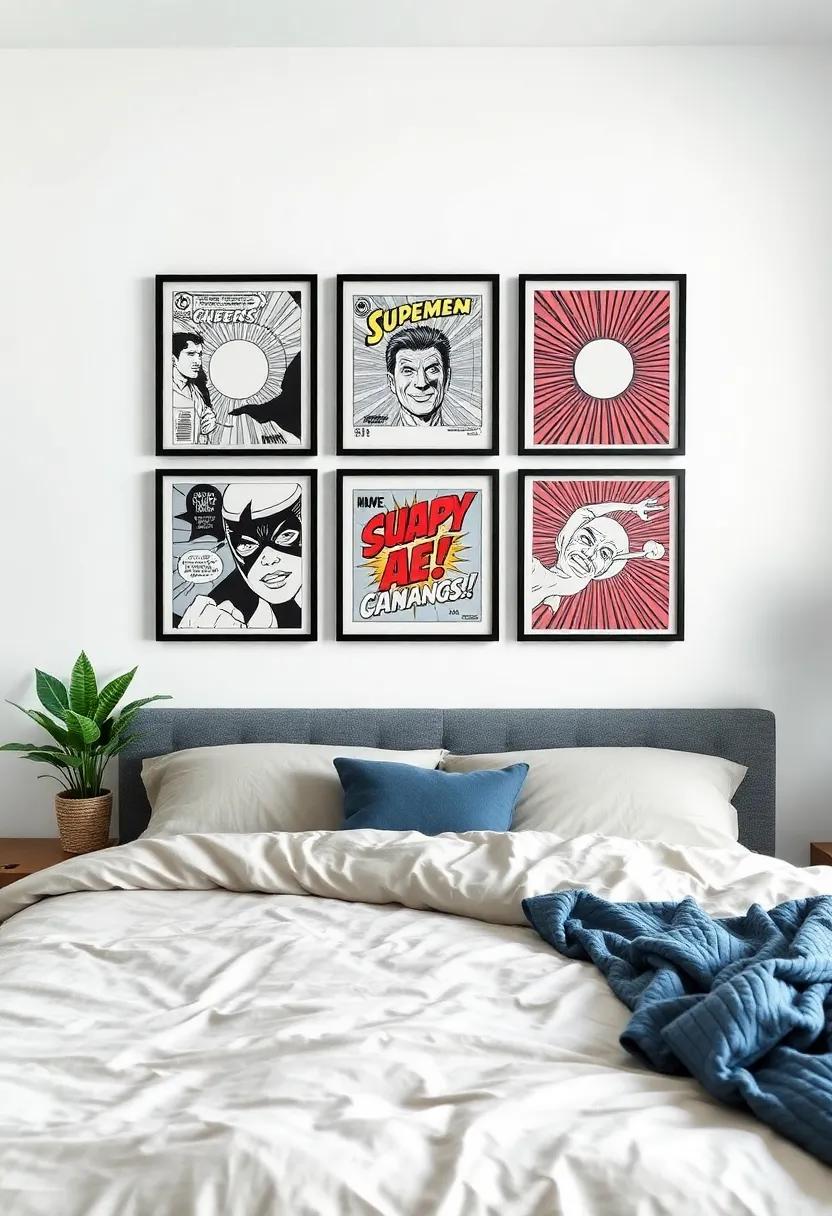 Comic Art:⁣ For⁣ a ⁣playful⁣ and nostalgic ⁣vibe, display framed ​comic book‍ covers ‌or illustrations. This⁢ quirky ‌decor can ⁤bring⁣ a fun pop culture element to your ⁢personal sanctuary
