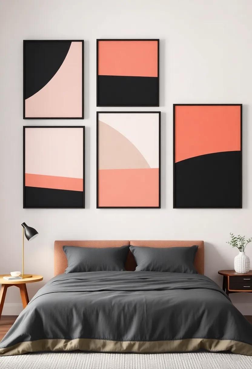 Color ‌Block Series: Create a visually striking art display with a series of framed color-block canvases that reflect your ​favorite hues, ‍making it‍ an impactful and expressive addition