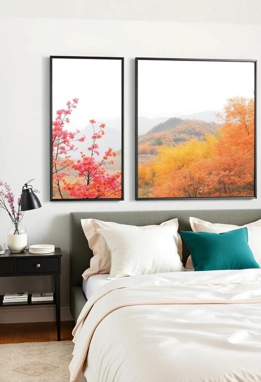 Seasonal Themes: Refresh your bedroom decor with​ seasonal framed ‍art. ⁣Switch between vibrant spring ‍florals and⁢ autumn landscapes​ to keep ‌your space ⁤feeling⁢ dynamic and fresh