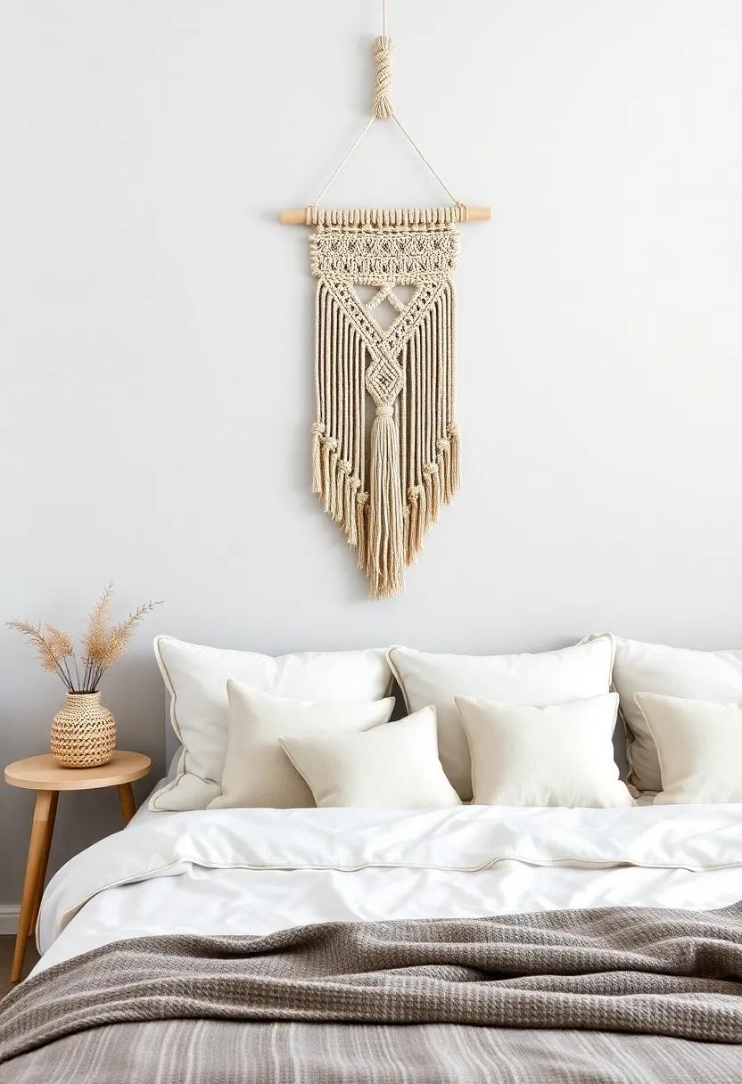Bohemian ⁤Macramé Wall​ Hanging: Introduce texture and⁢ warmth with⁣ intricate knots and patterns that ​capture‍ the essence of ⁢laid-back⁢ elegance