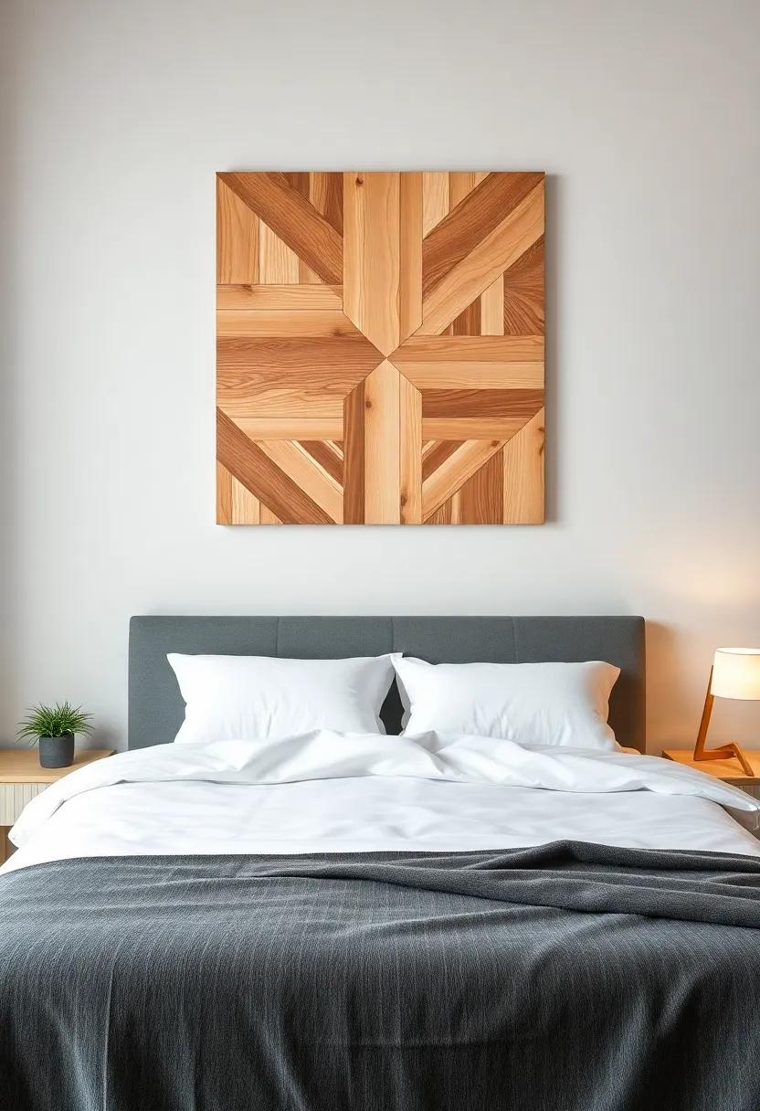 Geometric⁣ Wood Art: Embrace ​modern design with wooden panels arranged in ⁣geometric​ patterns for a unique, ‌nature-inspired ​aesthetic