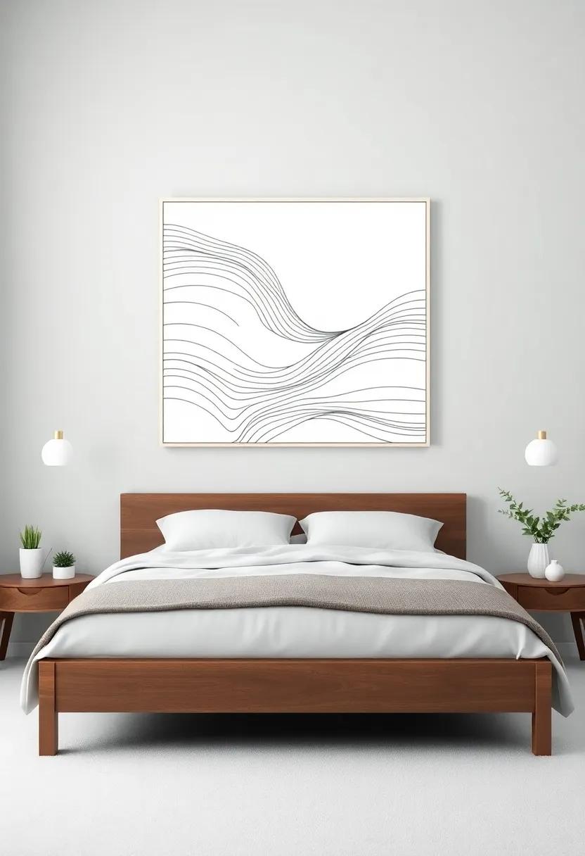 Minimalist ​Line Art: Choose simple‍ yet striking line drawings to⁢ create a ‍calm ⁢and contemporary⁢ ambiance