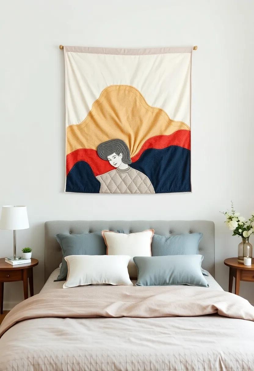 Quilted ​or Fabric Wall Hangings: ⁣introduce softness and coziness​ to your bedroom with quilted art ⁤or fabric compositions