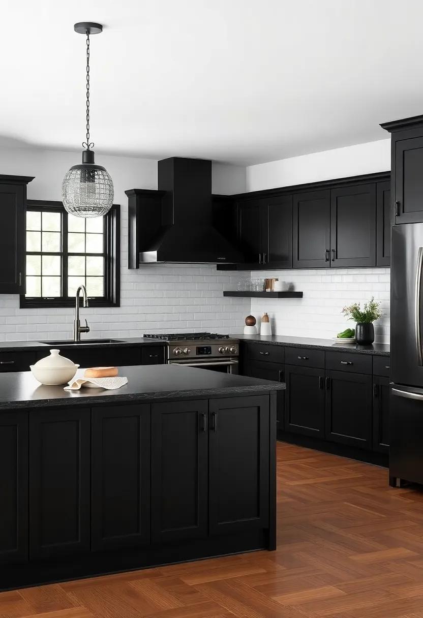 Adding Depth: How to Use Texture‍ with ⁣black Kitchen‍ Interiors