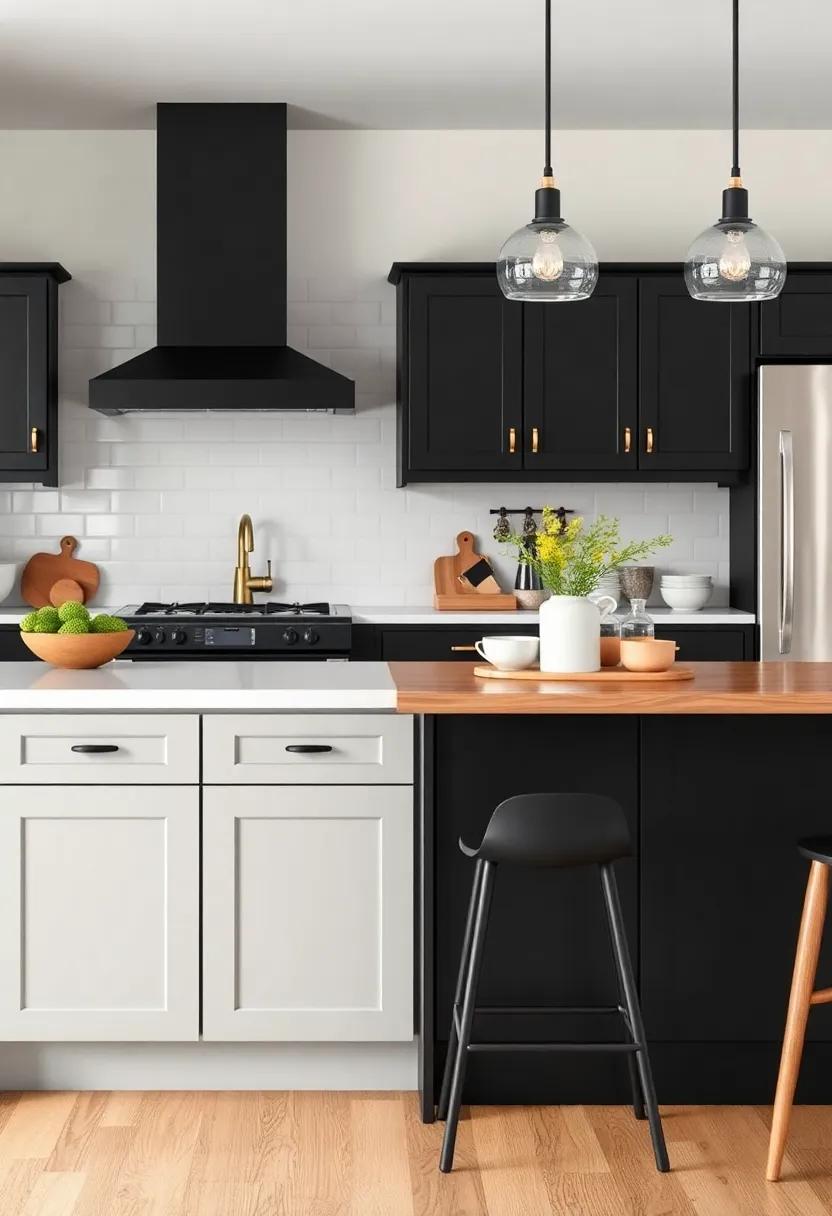 Mixing and Matching: Black ​Cabinets with ⁣Unique Color‍ Palettes