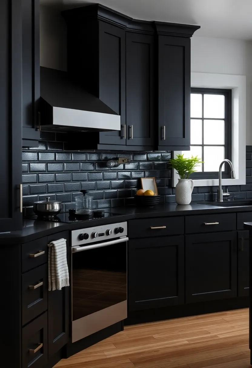 Simplicity Meets Sophistication:⁣ The Minimalist Charm of Black ‍Cabinets