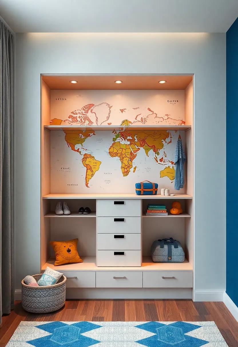 Channel the⁤ essence of‍ global culture with a closet inspired by world maps, inviting your child to explore different places while remaining organized