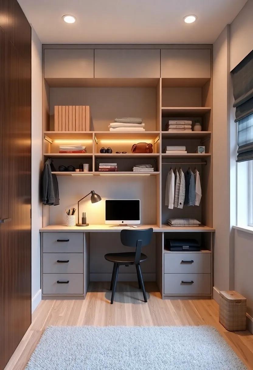 Transform⁤ a small space into a big adventure with a multi-functional closet that includes a desk and shelving for a practical yet stylish touch