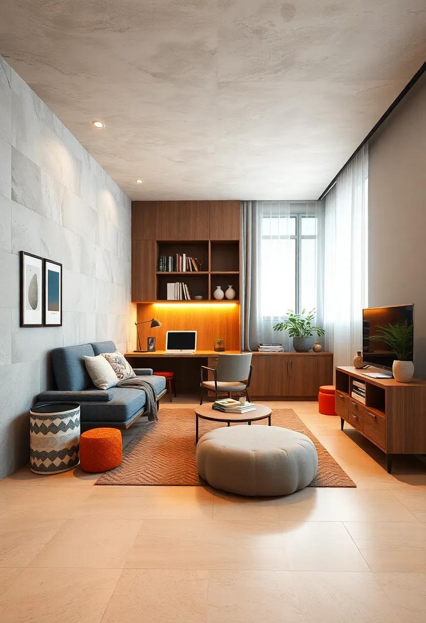 Dynamic change: Keep the space flexible by utilizing foldable or modular furniture, allowing for easy transitions between study and relaxation