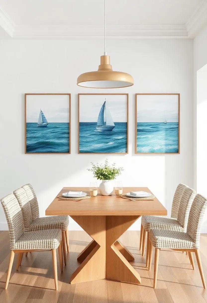 Coastal Themed Wall‌ Art: Surround your dining area with coastal-themed art that⁤ echoes ⁤the same ⁢vibe, creating an immersive seaside experience throughout the⁤ space