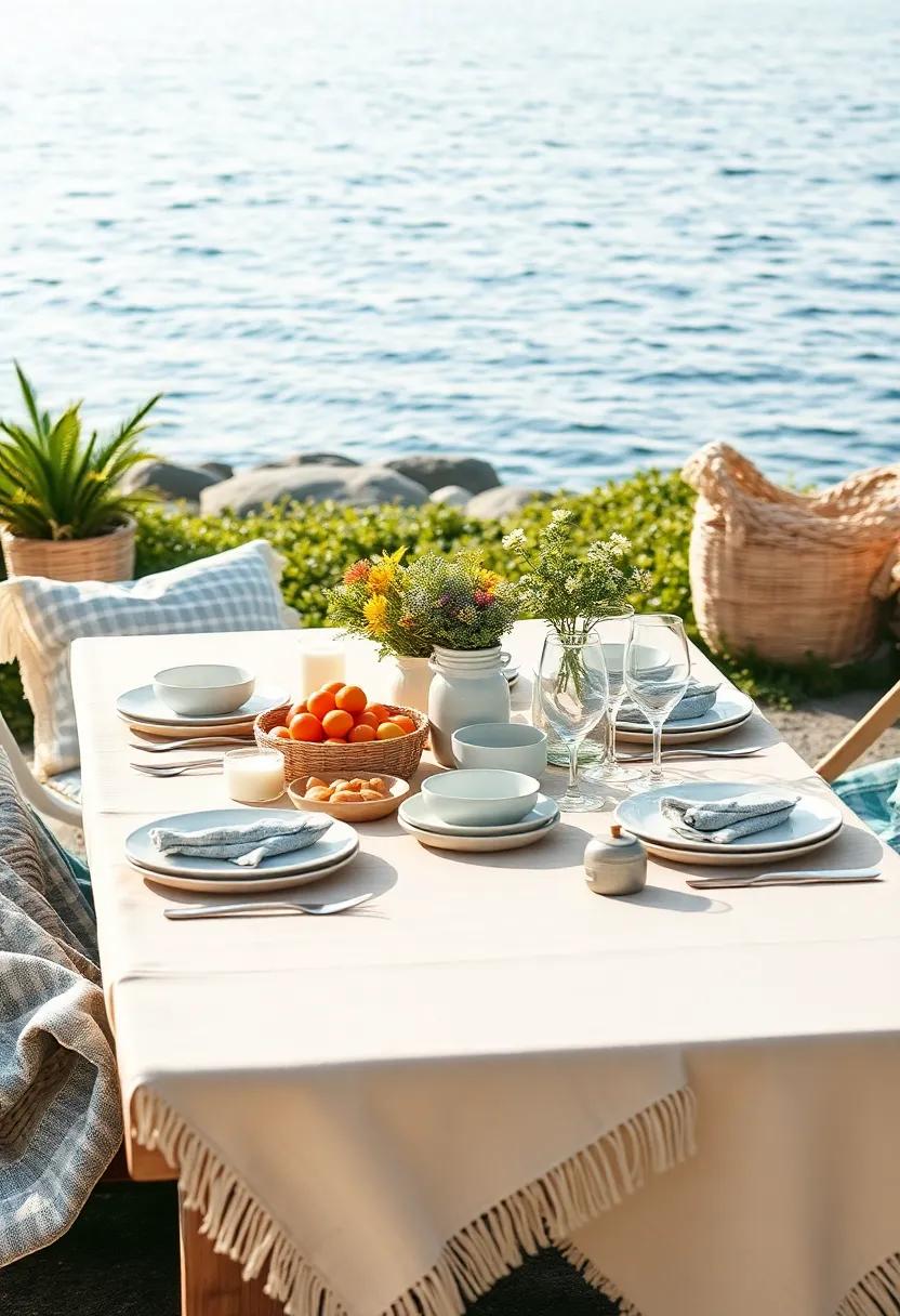 Picnic Style: Embrace casual dining with a picnic-style layout, using cozy blankets and casual dishware​ to encourage a laid-back⁣ and enjoyable meal atmosphere under the sun