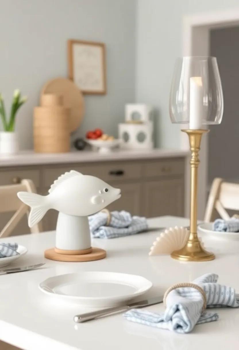 Whimsical Fish Decorations: Integrate charming fish-shaped​ table decor or place holders, adding a touch​ of fun and whimsy ‌to your⁤ beach-inspired ​dining