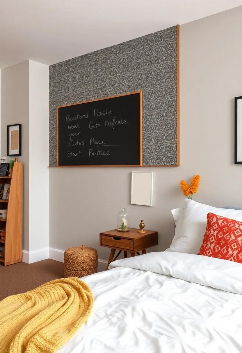 Interactive Art: Add ​a⁢ chalkboard or whiteboard wall section for ​a ⁣fun, constantly ​changing ‌display ⁤of your thoughts and designs
