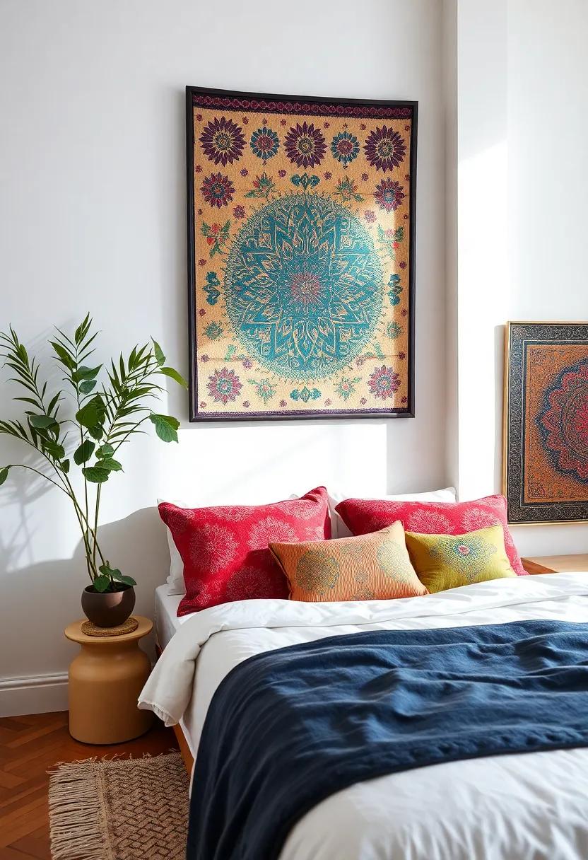 Cultural Textiles: Hang textile ‍artworks ​from different cultures—a tapestry from South America or an Indian block ⁢print—to​ celebrate diversity