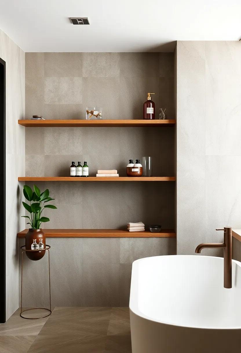 Bespoke Shelving: Use open shelving to display luxury skincare products or decorative‌ items that reflect your tastes